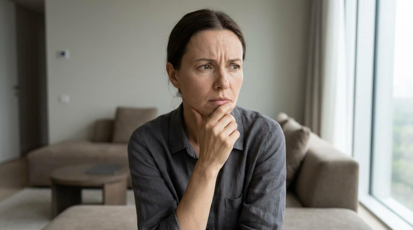 Woman looking distress